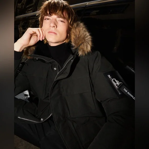 The Kooples Men’s Luxury Parka Coat – Size Large – NWT $788 Fur Trim Super Warm